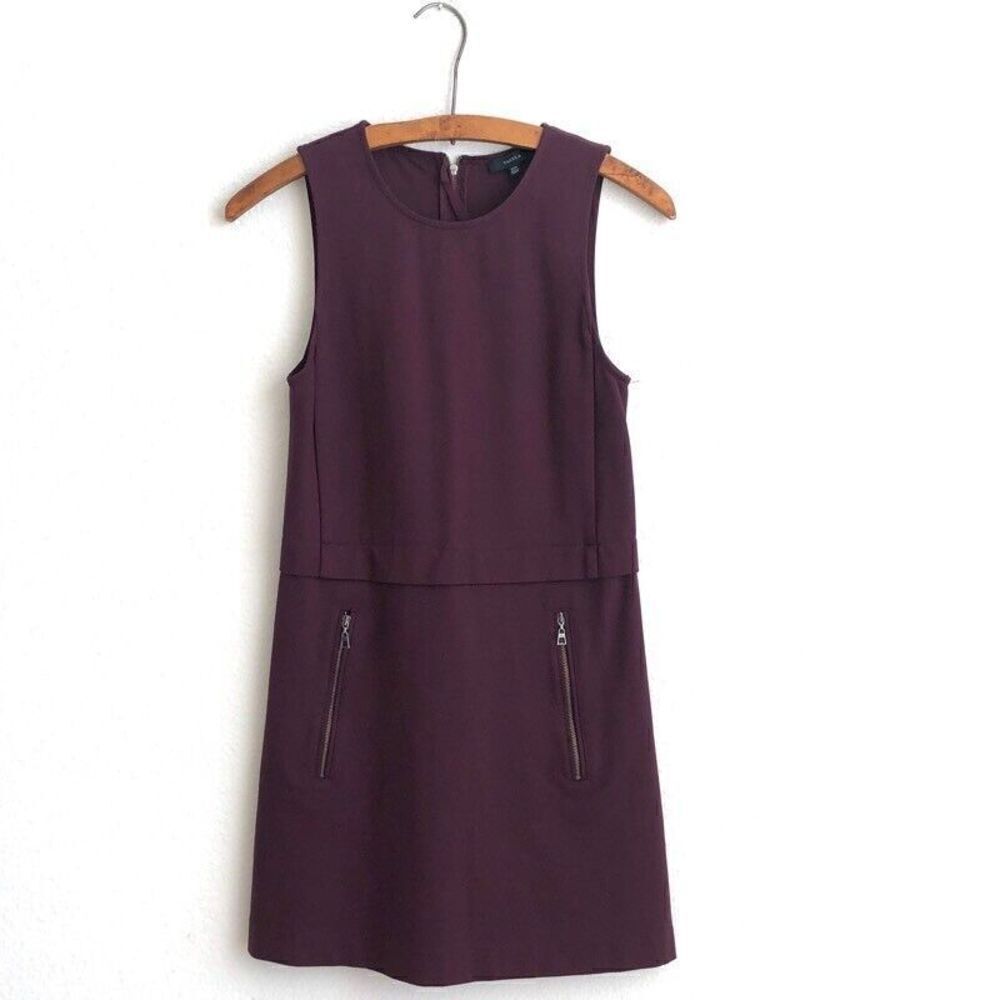 Aritzia Talula Verone Ponte Shift Dress Size XXS Plum Purple Above Knee